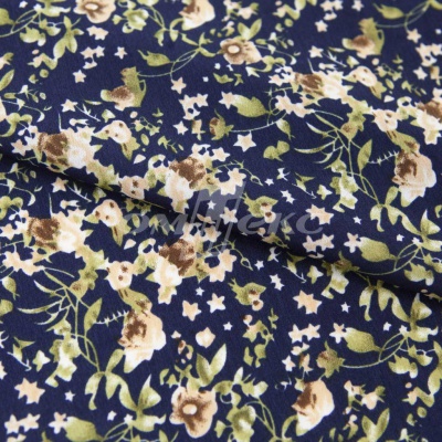 Плательная ткань "Фламенко" 1.1, 80 гр/м2, шир.150 см, принт растительный - купить в Новочебоксарске. Цена 241.49 руб.