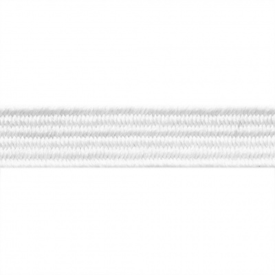 Резиновые нити с текстильным покрытием, шир. 6 мм ( упак.55 м/уп), цв.-белый - купить в Новочебоксарске. Цена: 210.75 руб.