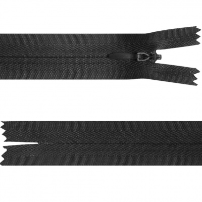Молния потайная Т3, 18 см, полиэстер, цвет чёрный - купить в Новочебоксарске. Цена: 4.85 руб.