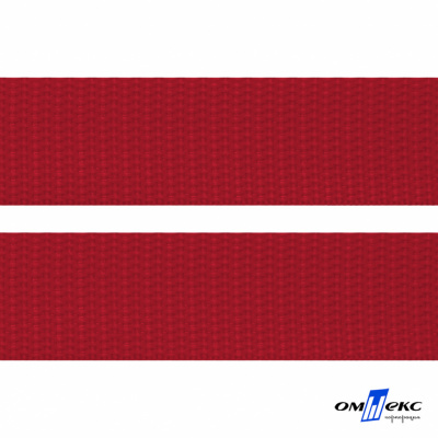 Красный- цв.171-Текстильная лента-стропа 550 гр/м2 ,100% пэ шир.30 мм (боб.50+/-1 м) - купить в Новочебоксарске. Цена: 475.36 руб.