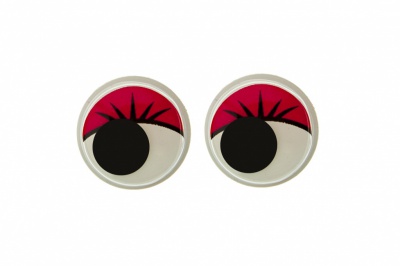Глазки для игрушек, круглые, с бегающими зрачками, 12 мм/упак.50+/-2 шт, цв. -красный - купить в Новочебоксарске. Цена: 95.04 руб.