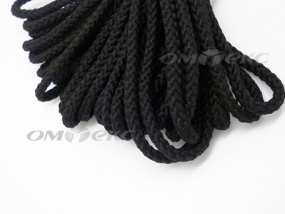 Шнур В-035 4 мм круп.плетение 100 м черный - купить в Новочебоксарске. Цена: 156.40 руб.