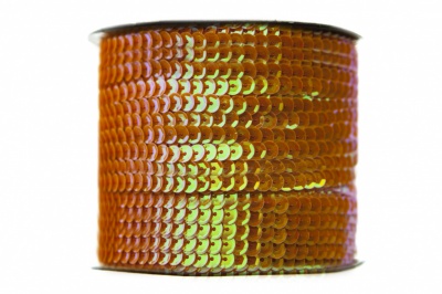 Пайетки "ОмТекс" на нитях, CREAM, 6 мм С / упак.73+/-1м, цв. 88 - оранжевый - купить в Новочебоксарске. Цена: 300.55 руб.