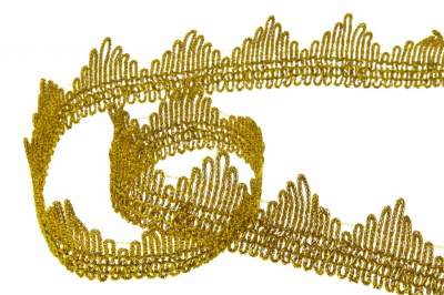 Тесьма металлизированная 8204, шир. 40 мм/уп. 13,7+/-1 м, цвет золото - купить в Новочебоксарске. Цена: 420.42 руб.