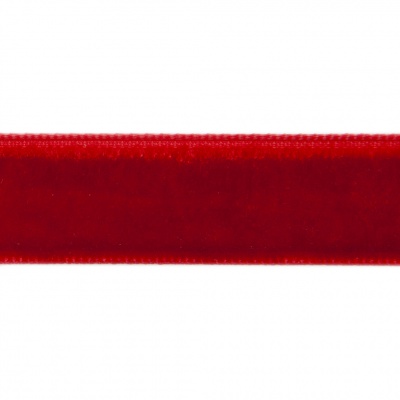 Лента бархатная нейлон, шир.12 мм, (упак. 45,7м), цв.45-красный - купить в Новочебоксарске. Цена: 392 руб.