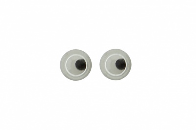 Глазки для игрушек, круглые, с бегающими зрачками, 3 мм/упак.100+/-5 шт, цв. -черно-белые - купить в Новочебоксарске. Цена: 25.40 руб.