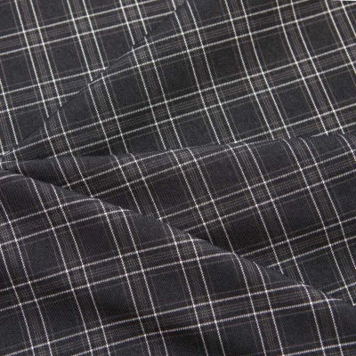Ткань костюмная клетка 25052 2027, 198 гр/м2, шир.150см, цвет т.серый/сер/бел - купить в Новочебоксарске. Цена 431.49 руб.