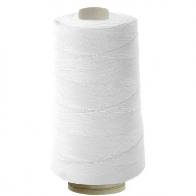Швейные нитки (армированные) 28S/2, нам. 2 500 м, цвет белый - купить в Новочебоксарске. Цена: 148.95 руб.
