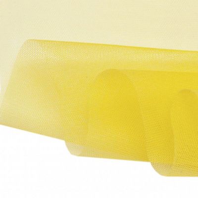 Фатин жесткий 16-68, 22 гр/м2, шир.180см, цвет жёлтый - купить в Новочебоксарске. Цена 89.29 руб.