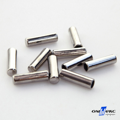 06033-Наконечник для шнура металл, отв. 4 мм, цв. никель - купить в Новочебоксарске. Цена: 6.08 руб.