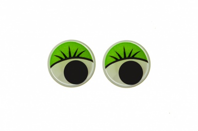 Глазки для игрушек, круглые, с бегающими зрачками, 10 мм/упак.50+/-2 шт, цв. -зеленый - купить в Новочебоксарске. Цена: 71.20 руб.