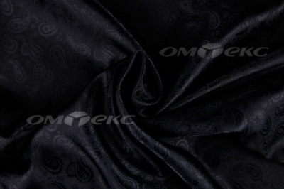 Ткань подкладочная жаккард Р14098, чёрный, 85 г/м2, шир. 150 см, 230T - купить в Новочебоксарске. Цена 168.15 руб.
