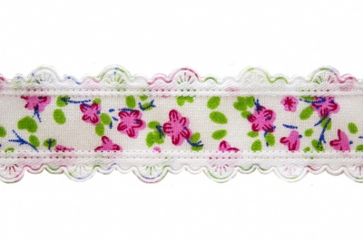Тесьма декоративная 0385-6170, шир. 25 мм/уп. 22,8+/-1 м, цвет 02-розовый - купить в Новочебоксарске. Цена: 364.70 руб.