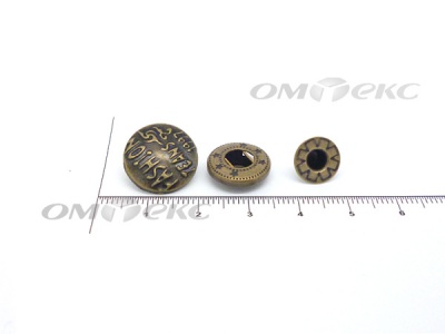 Кнопки металл 15 мм альфа антик с рис.№3  - купить в Новочебоксарске. Цена: 2.90 руб.