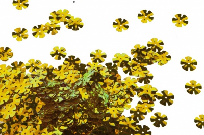 Пайетки "ОмТекс" россыпью,DOUBLE SIDED GOLD,цветок 14 мм/упак.50 гр, цв. 0460-золото - купить в Новочебоксарске. Цена: 80.93 руб.
