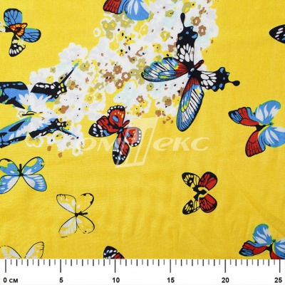 Плательная ткань "Софи" 7.2, 75 гр/м2, шир.150 см, принт бабочки - купить в Новочебоксарске. Цена 243.96 руб.
