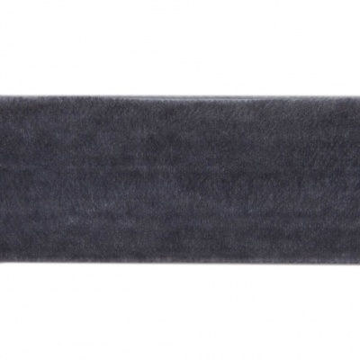 Лента бархатная нейлон, шир.25 мм, (упак. 45,7м), цв.189-т.серый - купить в Новочебоксарске. Цена: 991.10 руб.