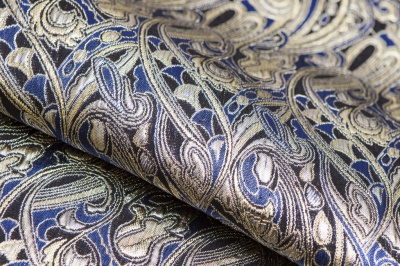 Ткань костюмная жаккард, 135 гр/м2, шир.150см, цвет синий№18 - купить в Новочебоксарске. Цена 441.95 руб.