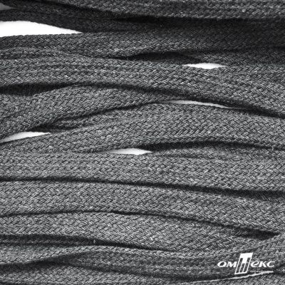 Шнур плетеный d-8 мм плоский, 70% хлопок 30% полиэстер, уп.85+/-1 м, цв.1027-серый - купить в Новочебоксарске. Цена: 735 руб.