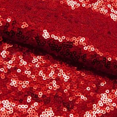 Сетка с пайетками №8, 188 гр/м2, шир.140см, цвет красный - купить в Новочебоксарске. Цена 433.60 руб.