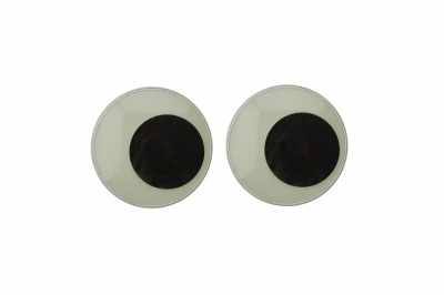 Глазки для игрушек, круглые, с бегающими зрачками, 24 мм/упак.50+/-2 шт, цв. -черно-белые - купить в Новочебоксарске. Цена: 60.32 руб.