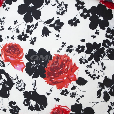 Плательная ткань "Фламенко" 22.1, 80 гр/м2, шир.150 см, принт растительный - купить в Новочебоксарске. Цена 239.03 руб.