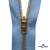 Молнии джинсовые металл т-5, 18 см латунь (YG), цв.-деним (231) - купить в Новочебоксарске. Цена: 22.80 руб.