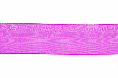 Лента органза 1015, шир. 10 мм/уп. 22,8+/-0,5 м, цвет ярк.розовый - купить в Новочебоксарске. Цена: 38.39 руб.
