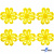 Кружево гипюр "Ромашка" 0575-1169, шир. 25 мм/уп.13,7 м, цвет 8208-жёлтый - купить в Новочебоксарске. Цена: 292.71 руб.