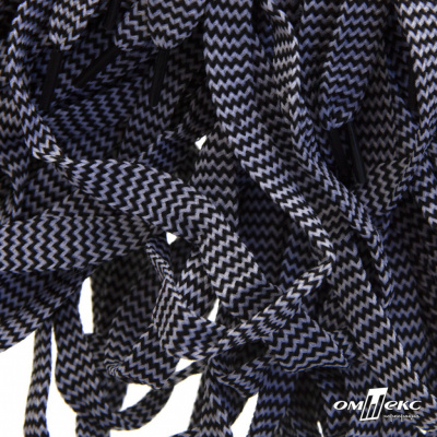 Шнурки #107-07, плоские 130 см, двухцветные цв.серый/чёрный - купить в Новочебоксарске. Цена: 23.03 руб.
