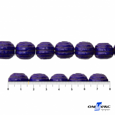 0309-Бусины деревянные "ОмТекс", 16 мм, упак.50+/-3шт, цв.018-фиолет - купить в Новочебоксарске. Цена: 62.22 руб.