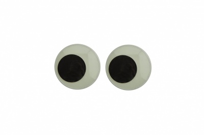 Глазки для игрушек, круглые, с бегающими зрачками, 12 мм/упак.50+/-2 шт, цв. -черно-белые - купить в Новочебоксарске. Цена: 38.32 руб.