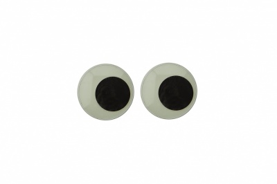 Глазки для игрушек, круглые, с бегающими зрачками, 8 мм/упак.100+/-2 шт, цв. -черно-белые - купить в Новочебоксарске. Цена: 28.86 руб.