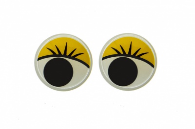 Глазки для игрушек, круглые, с бегающими зрачками, 15 мм/упак.50+/-2 шт, цв. -желтый - купить в Новочебоксарске. Цена: 113.01 руб.