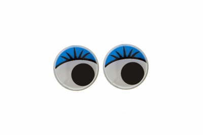 Глазки для игрушек, круглые, с бегающими зрачками, 8 мм/упак.50+/-2 шт, цв. -синий - купить в Новочебоксарске. Цена: 59.05 руб.