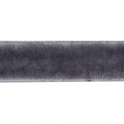 Лента бархатная нейлон, шир.12 мм, (упак. 45,7м), цв.189-т.серый - купить в Новочебоксарске. Цена: 457.61 руб.