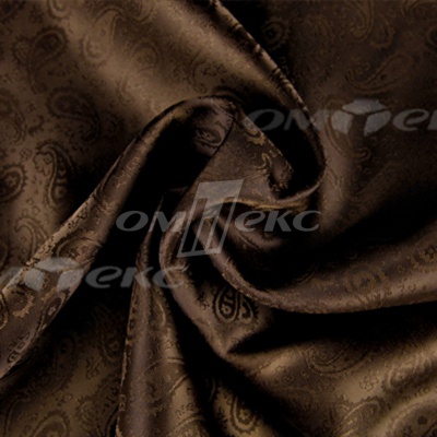 Ткань подкладочная жаккард Р14098, 19-1217/коричневый, 85 г/м2, шир. 150 см, 230T - купить в Новочебоксарске. Цена 166.45 руб.