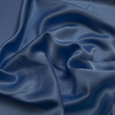 Поли креп-сатин 16-4132, 125 (+/-5) гр/м2, шир.150см, цвет голубой - купить в Новочебоксарске. Цена 155.57 руб.