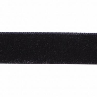 Лента бархатная нейлон, шир.12 мм, (упак. 45,7м), цв.03-черный - купить в Новочебоксарске. Цена: 448.27 руб.