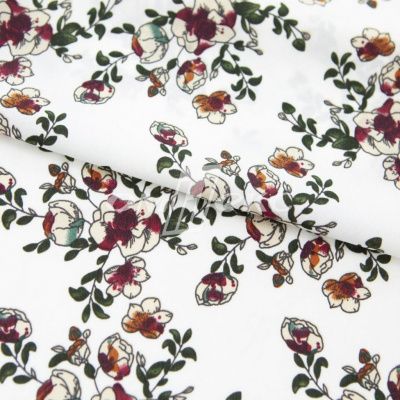 Плательная ткань "Фламенко" 23.1, 80 гр/м2, шир.150 см, принт растительный - купить в Новочебоксарске. Цена 264.56 руб.