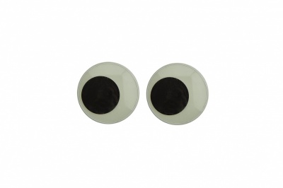 Глазки для игрушек, круглые, с ресничками, 10 мм/упак.50+/-2 шт, цв. -черно-белые - купить в Новочебоксарске. Цена: 21.24 руб.