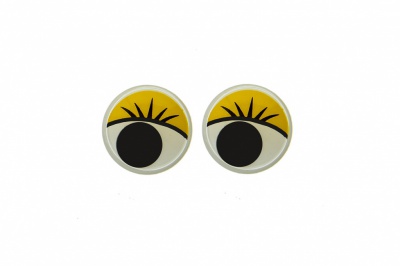Глазки для игрушек, круглые, с бегающими зрачками, 8 мм/упак.50+/-2 шт, цв. -желтый - купить в Новочебоксарске. Цена: 59.05 руб.